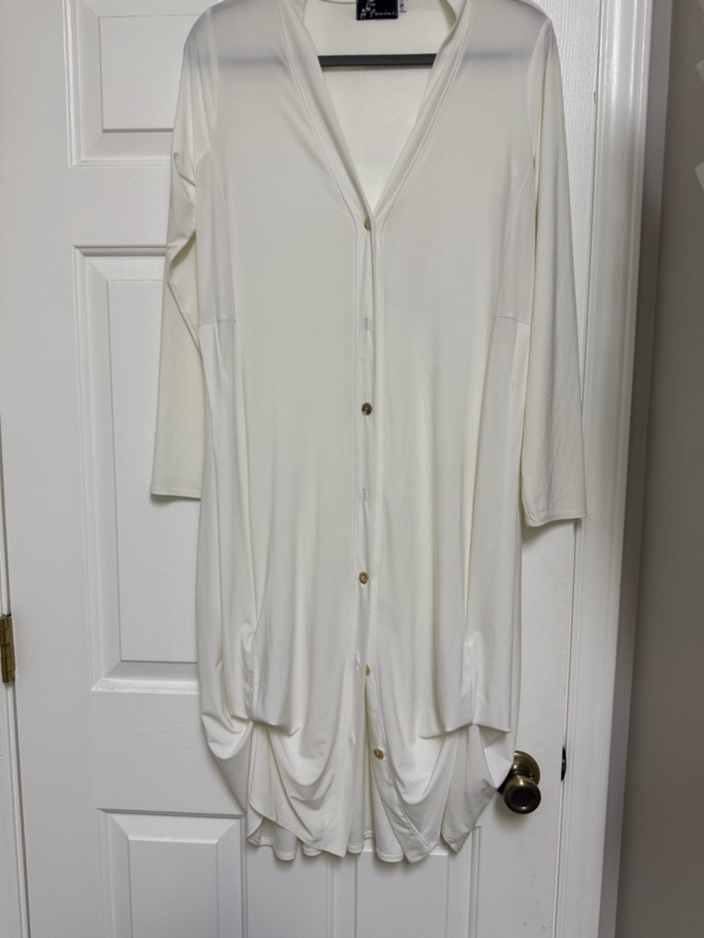 Fenini Cream Lightweight V-Neck duster
